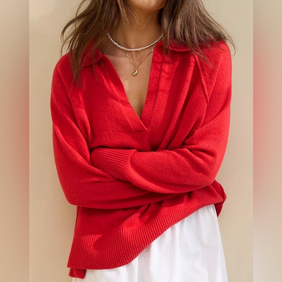 AERIE unREAL Oversized Polo Sweater - Picture 2 of 6